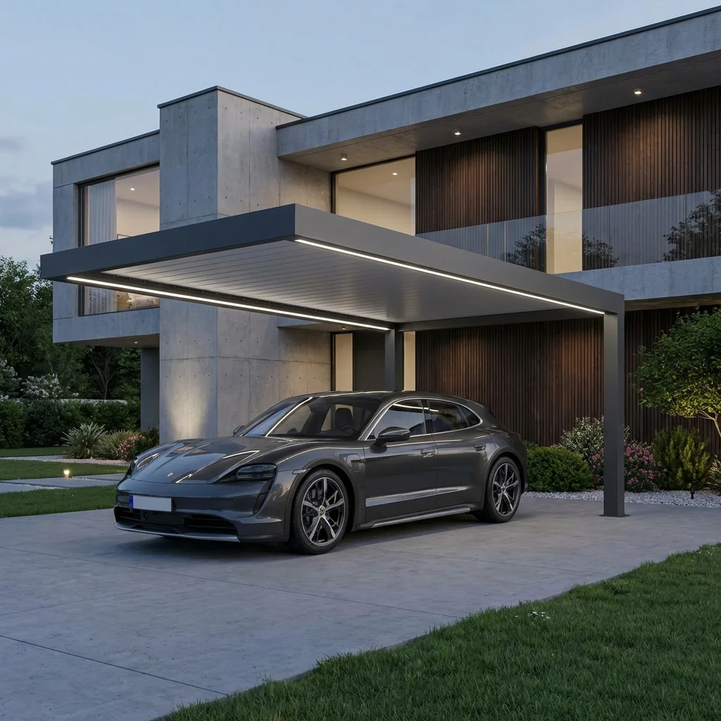 Dwustanowiskowa wiata stalowa