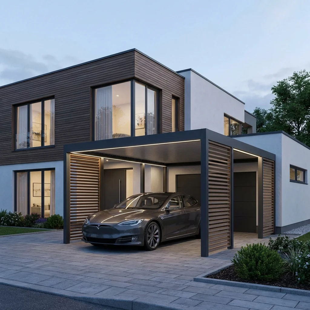 Designerska wiata garażowa